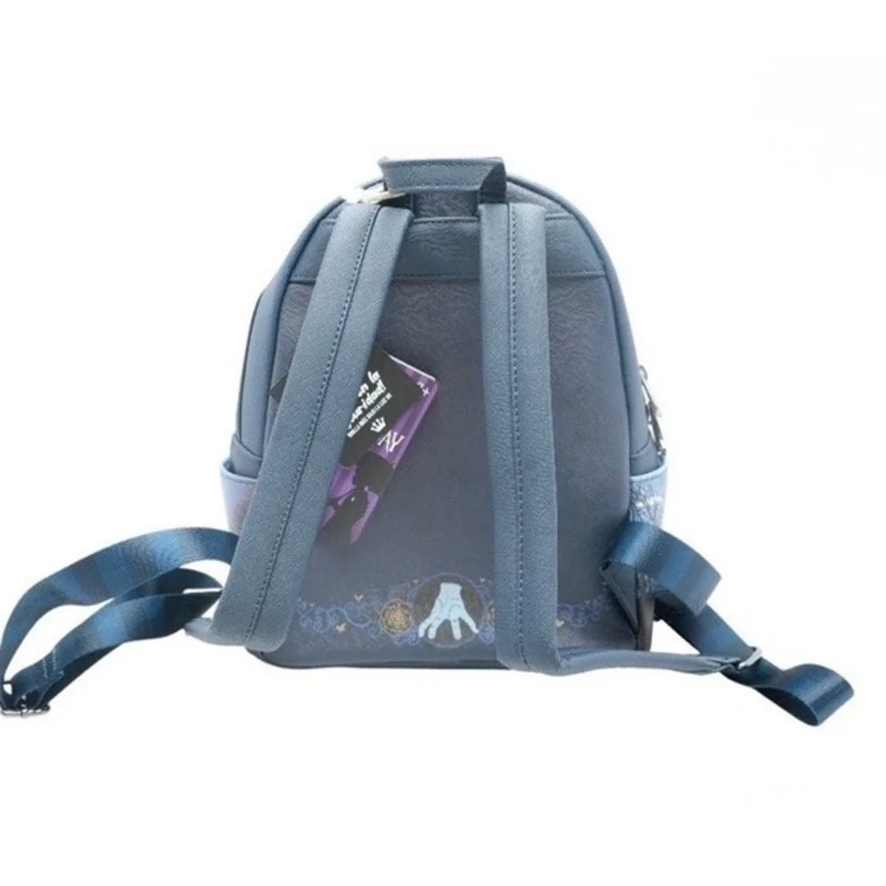 Loungefly Blue Wednesday Nevermore Academy Glows Dark Backpack NWT‎